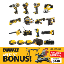 DEWALT Cordless Combo Kit Brushless 12pc with Bonus ToolShed Mitre Saw Kit