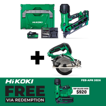 HiKOKI Cordless Brushless Framing Nailer Gasless & 125mm CIrcular Saw 18v Kit