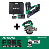 HiKOKI Cordless Brushless Metal Connector Nailer & 125mm Circ Saw Kit