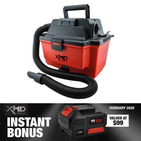XHD Lithium Wet and Dry Vacuum Cleaner with 3Ah Battery 18V