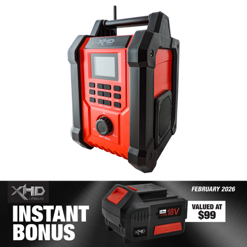 XHD Lithium Jobsite Bluetooth Radio with 3Ah Battery 18V