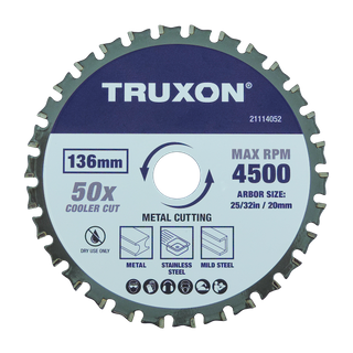 TRUXON Ceramic Carbide Metal Cold Cut Saw Blade 136mm x 30T