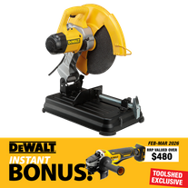 DEWALT Metal Cut Off Saw 355mm Quick Change 2300w with Angle Grinder 125mm 18V