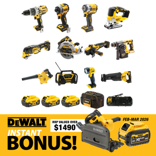 DEWALT Combo Kit 12pc 18V 5Ah with Plunge Cut Saw and 6Ah Battery