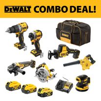 DEWALT XR Combo Kit 6pc 18V 5Ah with 18v Sander and Extra 5Ah Battery