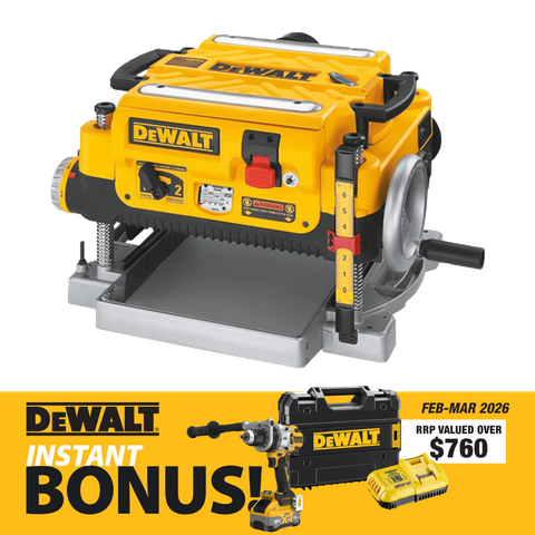 DEWALT Thicknesser Portable 330x152mm with Cordless Hammer Drill HD 18V