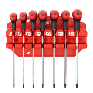 Milwaukee Torx Key Wrench Set 7pc T Handle with Rack