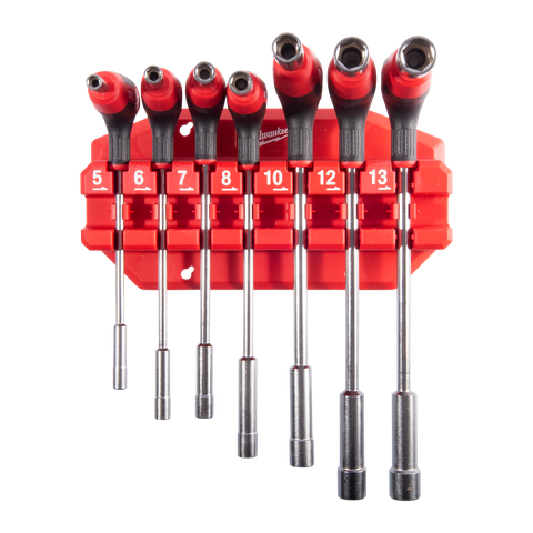 Milwaukee Nut Driver Set 7pc T Handle with Rack