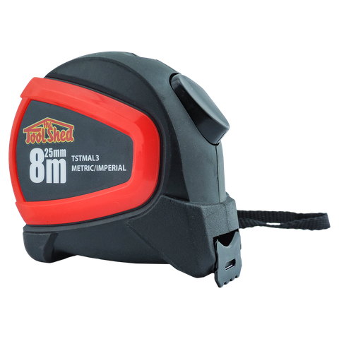 ToolShed Metric/Imperial Tape Measure Auto Lock 8m