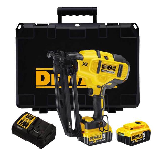 DeWalt Cordless Finish Nailer Brushless 16Ga 18v 5Ah