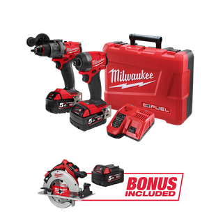 Milwaukee M18 FUEL Cordless Hammer Drill & Impact Driver BL18V with BONUS