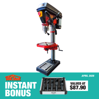 ToolShed Drill Press 20mm Bench Mount 1hp with HSS Drill Set 5pc