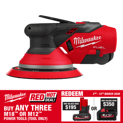 Milwaukee M12 FUEL Random Orbital Sander 150mm 5mm Orbit 12V - Bare Tool