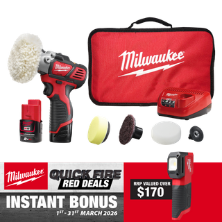Milwaukee M12 Cordless Spot Polisher/Detail Sander with BONUS