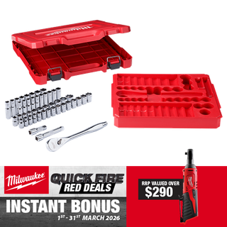 Milwaukee Socket Set 1/2in Dr Metric/Imperial 47pc with BONUS
