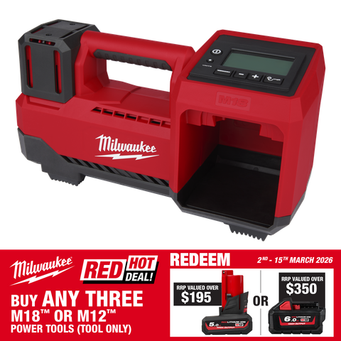 Milwaukee M18 Cordless Inflator 18V - Bare Tool with BONUS Battery