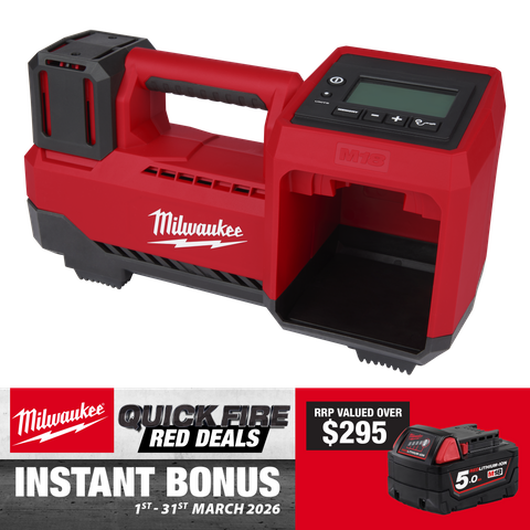 Milwaukee M18 Cordless Inflator 18V - Bare Tool with BONUS Battery