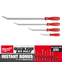 Milwaukee Pry Bar Set 4pc with BONUS Screwdriver Set 10pc