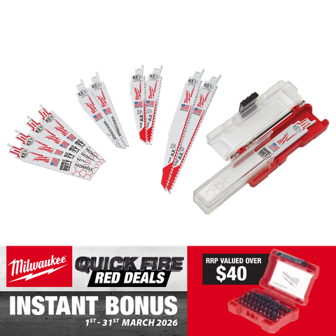 Milwaukee SAWZALL Demolition Recip Blade Set 12pc with BONUS Bit Set