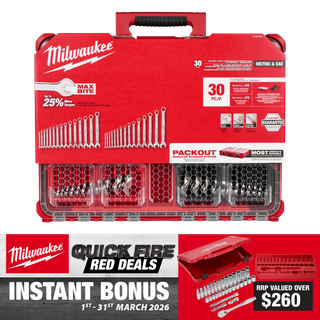Milwaukee PACKOUT Spanner Combination Set 30pc Metric & SAE