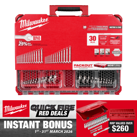 Milwaukee PACKOUT Spanner Combination Set 30pc Metric & SAE