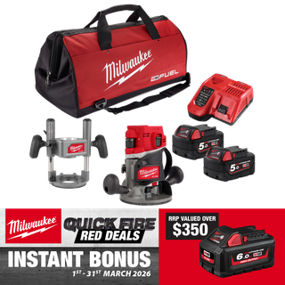 Milwaukee M18 FUEL Router 1/2in 18V 5Ah with BONUS Battery