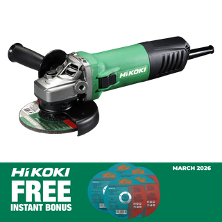 HiKOKI Angle Grinder Heavy Duty 125mm 1400W With Bonus 125mm Cut Off Disc