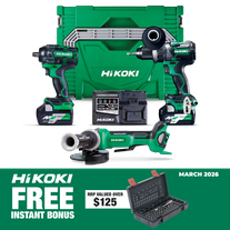 HiKOKI MultiVolt Cordless Combo 3pc 18v/36v Kit with Bonus 752500