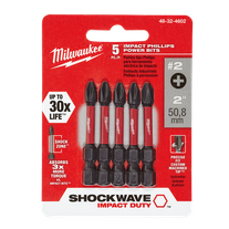 Milwaukee SHOCKWAVE Impact Bits #2 Phillips 50mm 5pk