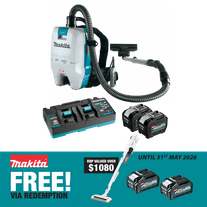 Makita XGT Cordless Backpack Vacuum Cleaner 32mm 40v 8Ah