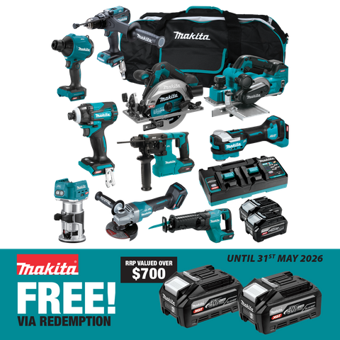Makita XGT Cordless Combo Kit Brushless 251G 10pc 40V 4Ah