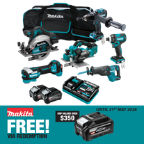 Makita XGT Cordless Combo Kit Brushless 275G 6pc 40V 4Ah