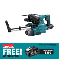 Makita XGT Cordless Hammer Drill 28mm BL SDS+ with Dust Extraction 40v - Skin