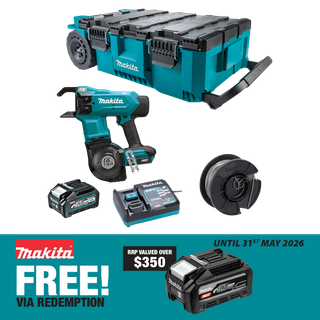 Makita XGT Cordless Rebar Tying 40V 4Ah with MAKTRAK Rolling Tool Chest