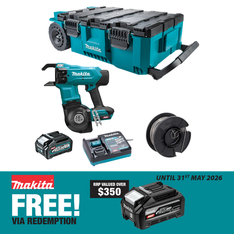 Makita XGT Cordless Rebar Tying 40V 4Ah with MAKTRAK Rolling Tool Chest