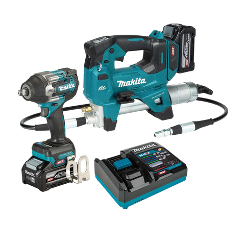Makita XGT Cordless Grease Gun & Impact Wrench Brushless 40V 4Ah