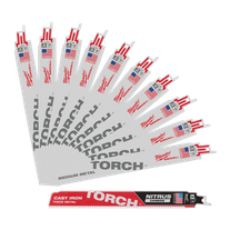 Milwaukee TORCH Metal Recip Blades 230mm 18TPI 10pk with Bonus CARBIDE TORCH