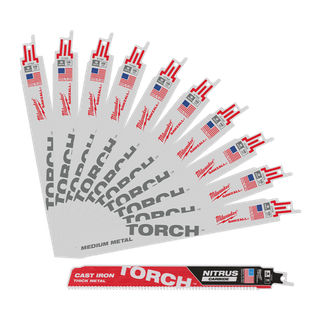 Milwaukee TORCH Metal Recip Blades 230mm 18TPI 10pk with Bonus CARBIDE TORCH