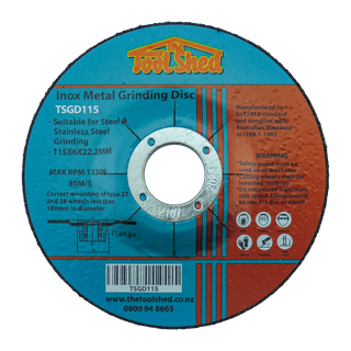 ToolShed Inox Metal Grinding Disc 115 x 6 x 22.2mm