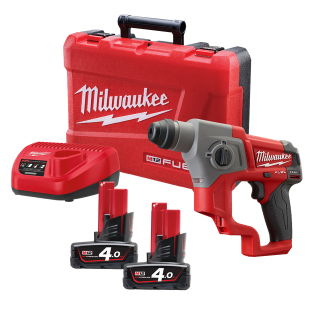 Buy Milwaukee M12 FUEL Cordless Rotary Hammer Drill Brushless 12v 4Ah