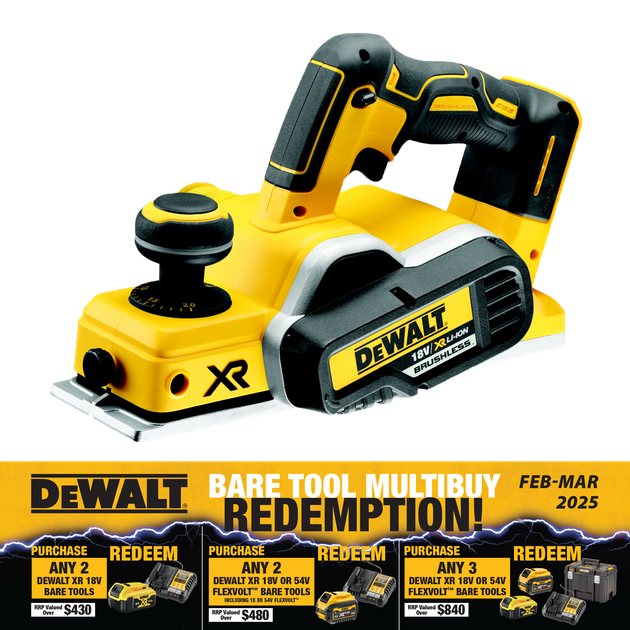 Buy DeWalt Cordless Planer Brushless 18V Bare Tool online in New Zealand The ToolShed