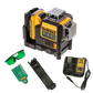 DeWalt Cross Line Laser 1080deg (3x 360) Green Beam 12V 2Ah