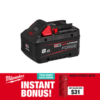 Milwaukee M18 REDLITHIUM FORGE Battery 18V 8Ah with BONUS