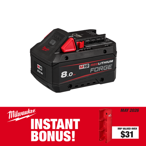 Milwaukee M18 REDLITHIUM FORGE Battery 18V 8Ah with BONUS