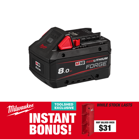 Milwaukee M18 REDLITHIUM FORGE Battery 18V 8Ah with BONUS