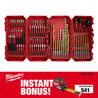 Milwaukee SHOCKWAVE Drill & Driver Bit Set 86pc with BONUS