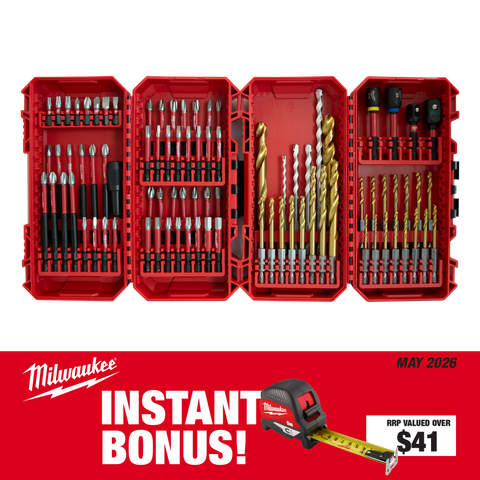 Milwaukee SHOCKWAVE Drill & Driver Bit Set 86pc with BONUS