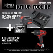 XHD LITHIUM Starter Kit 18V 4Ah with Impact Wrench 1/2in 400Nm 18V