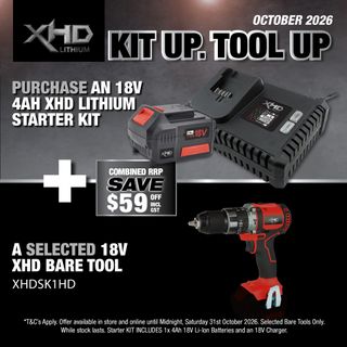 XHD LITHIUM Starter Kit 18V 4Ah with Hammer Drill 70Nm 18V