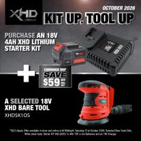 XHD LITHIUM Starter Kit 18V 4Ah with Orbital Sander 125mm 18V